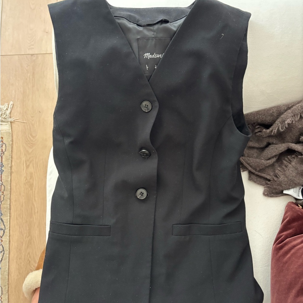 Madewell Black Button Down Vest